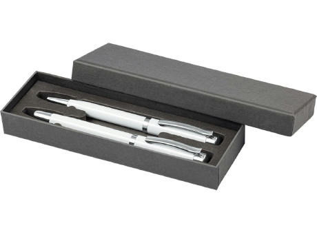 Schreib-Set FORTUNA WEIß, incl. 2-er Pen-Box Werbeartikel