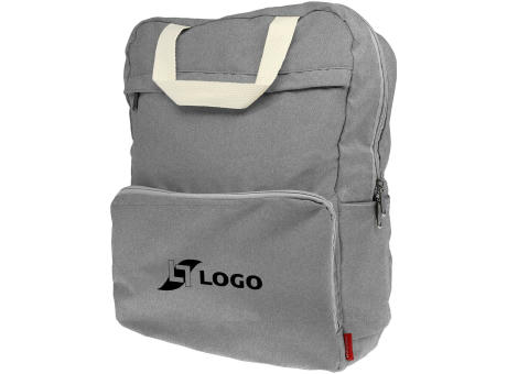 Faltbarer Rucksack 'Cordoba', meliertes Grau RPET bedrucken
