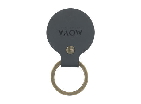 Recycled Leather Keyring Round Schlüsselanhänger Werbeartikel