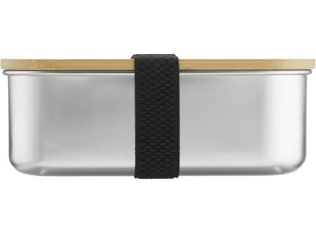 Lunchbox 1350 ml aus Edelstahl mit Bambus-Deckel Werbeartikel