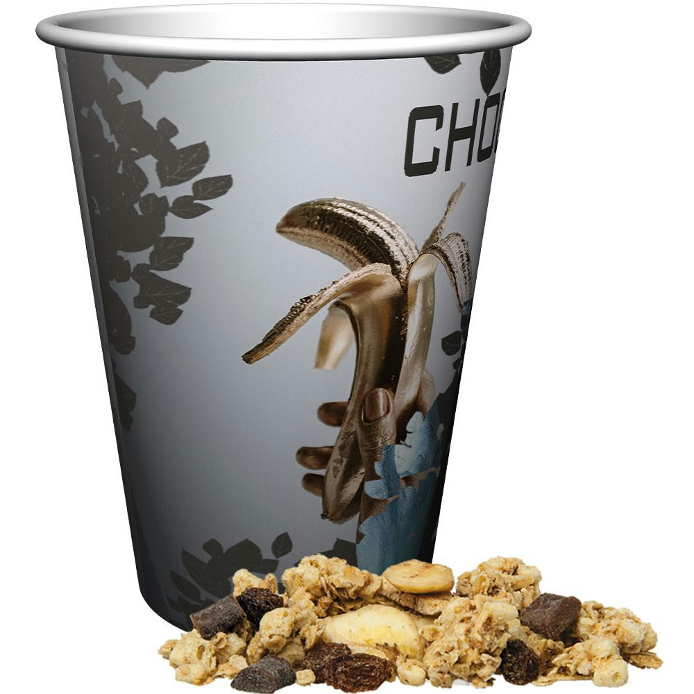 Product image Müsli Knusper Banane-Schoko, ca. 50g, Snackbecher Maxi Werbeartikel