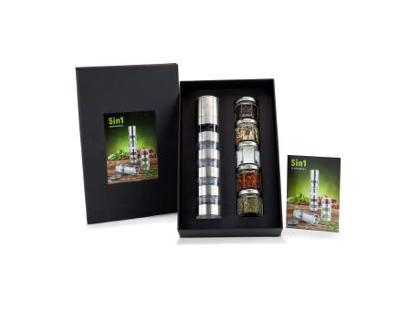 Geschenkset / Präsenteset: 5 in 1 - Gewürzmühlenvariation Werbeartikel