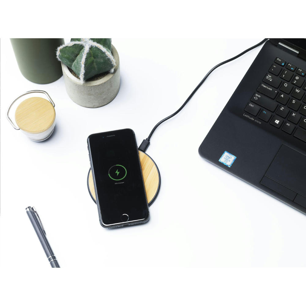 Bamboo 10W Wireless Charger Schnelladegerät Werbeartikel