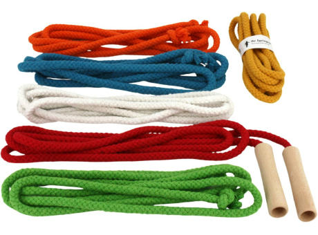 Springseil mit Griffen - Baumwolle in Sonderfarben Werbeartikel