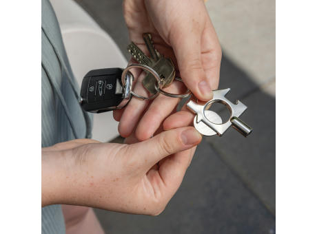 3-in-1 Schlüsselring aus RCS rec. Zinklegierung bedrucken