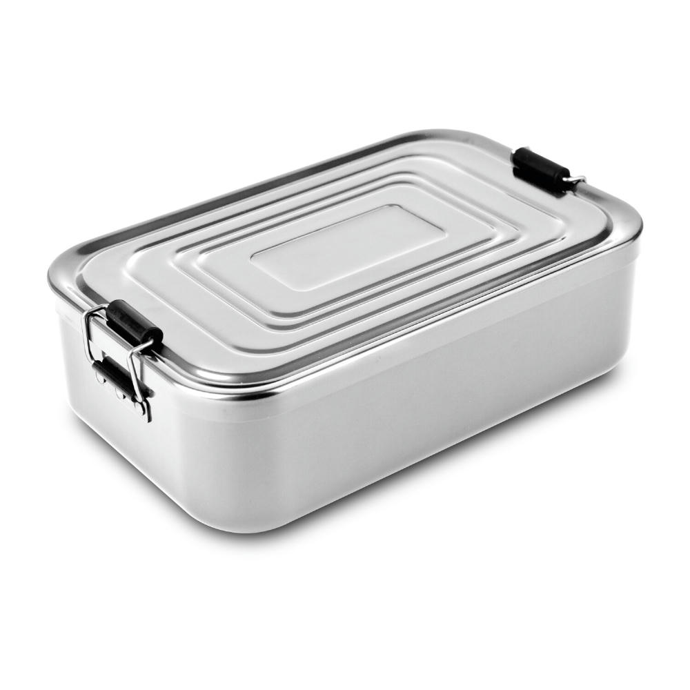 Product image ROMINOX® Lunchbox // Quadra Silber XL Werbeartikel