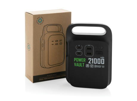 Power Vault 21.000mAh tragbare Powerstation aus RCS rPlastik bedrucken