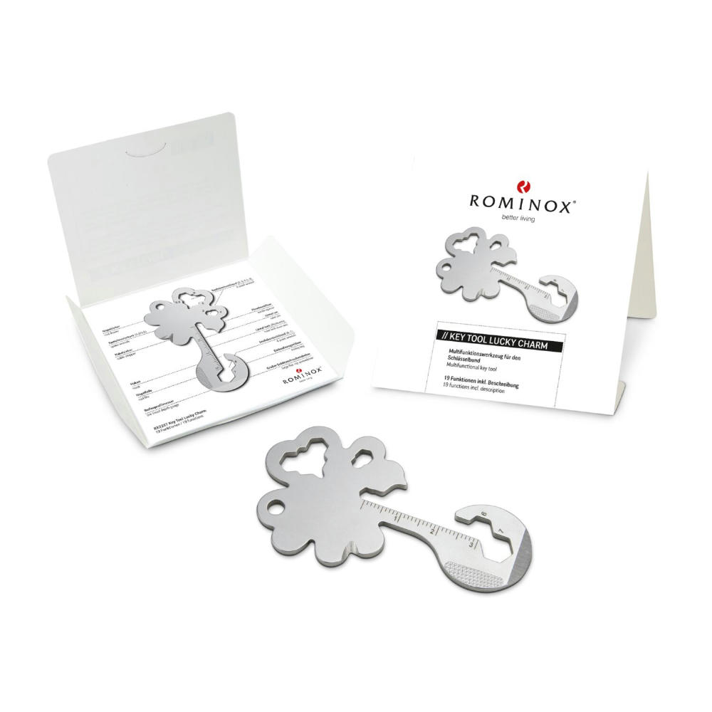 Product image ROMINOX® Key Tool // Lucky Charm - 19 functions (Kleeblatt Glücksbringer) Werbeartikel