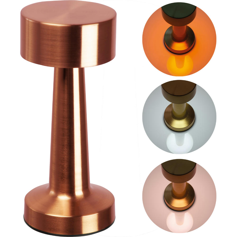 Product image Tischlampe aus Edelstahl mit Akku Werbeartikel