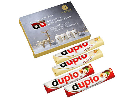 4er "Advents"-Duplo-Pack (2x Duplo klassisch + 2x Duplo weiß) Werbeartikel