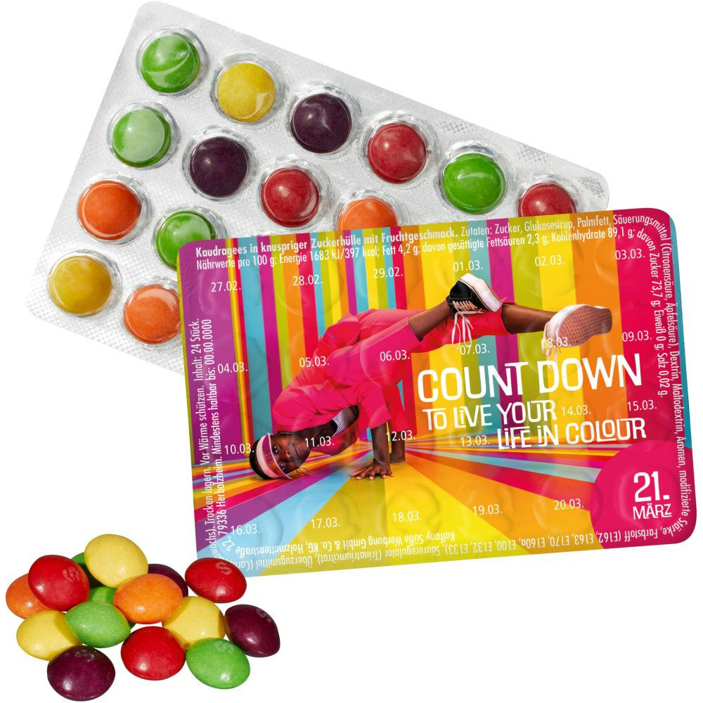 Product image Kleinster Event-Kalender der Welt mit SKITTLES® Original Fruity Candy Werbeartikel