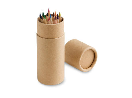 Product image CYLINDER. Buntstift Schachtel mit 12 Buntstiften Werbeartikel
