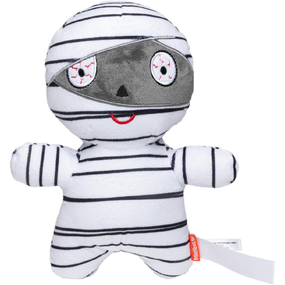 Product image Halloween Gang Mumie Plüschtier Kuscheltier als Halloween-Werbeartikel mit bedruckbarer Werbefahne oder Mini-T-Shirt