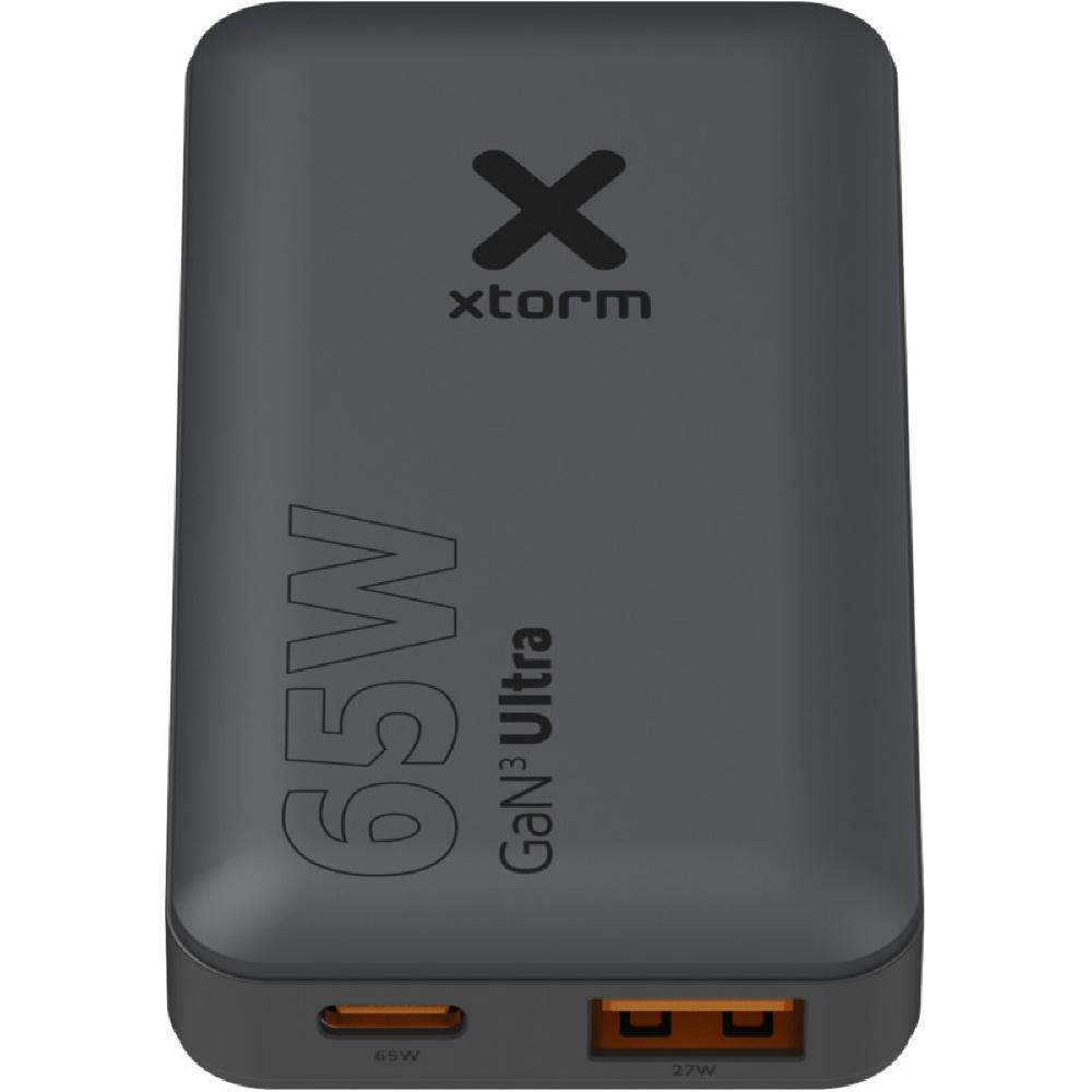 Xtorm 65 W Schnellladegerät für unterwegs mit Kabel und Reiseetui Werbeartikel