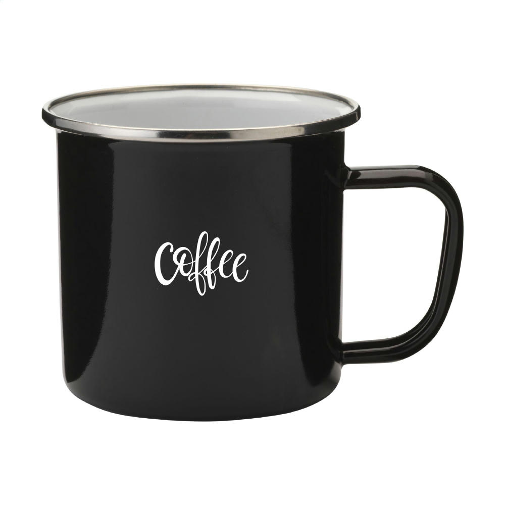 Product image Retro Silver Emaille Tasse 350 ml Werbeartikel