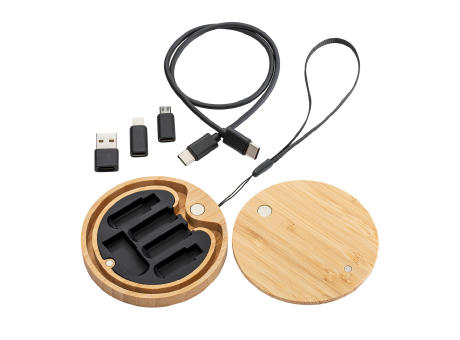 6-in-1 Ladekabel REEVES-CONVERTICS BAMBOO bedrucken