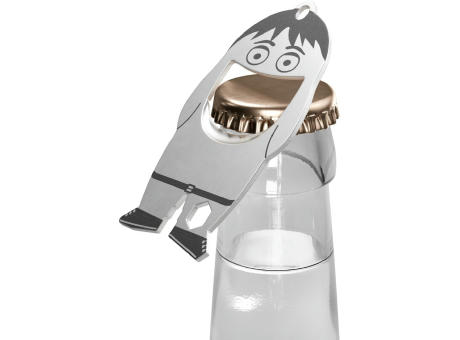 RICHARTZ Flaschenöffner fred luck öffnet eine Glasflasche mit Kronkorken – Werbeartikel mit Ihrem Logo