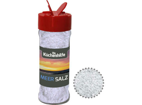 Meersalz, ca. 80g, Glas mit Streuaufsatz Werbeartikel