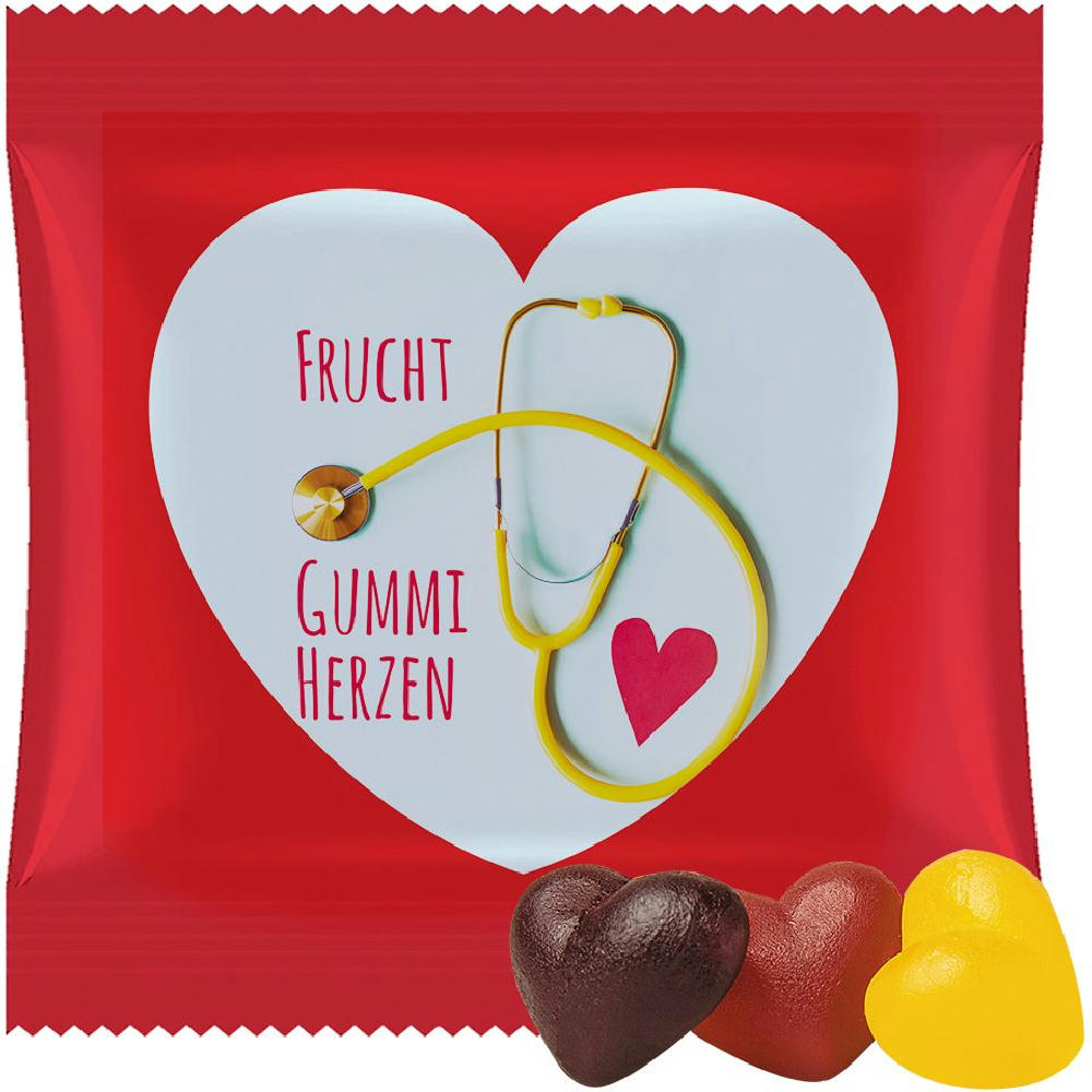 Fruchtgummi-Herzen, ca. 20g, Maxi-Tüte Werbeartikel