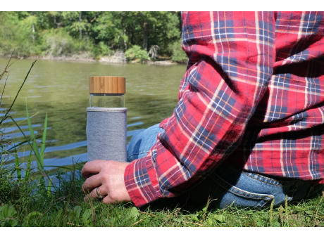 Product image Doppelwandige Glasflasche 'Ocha', 400ml, Neoprenhülle bedrucken