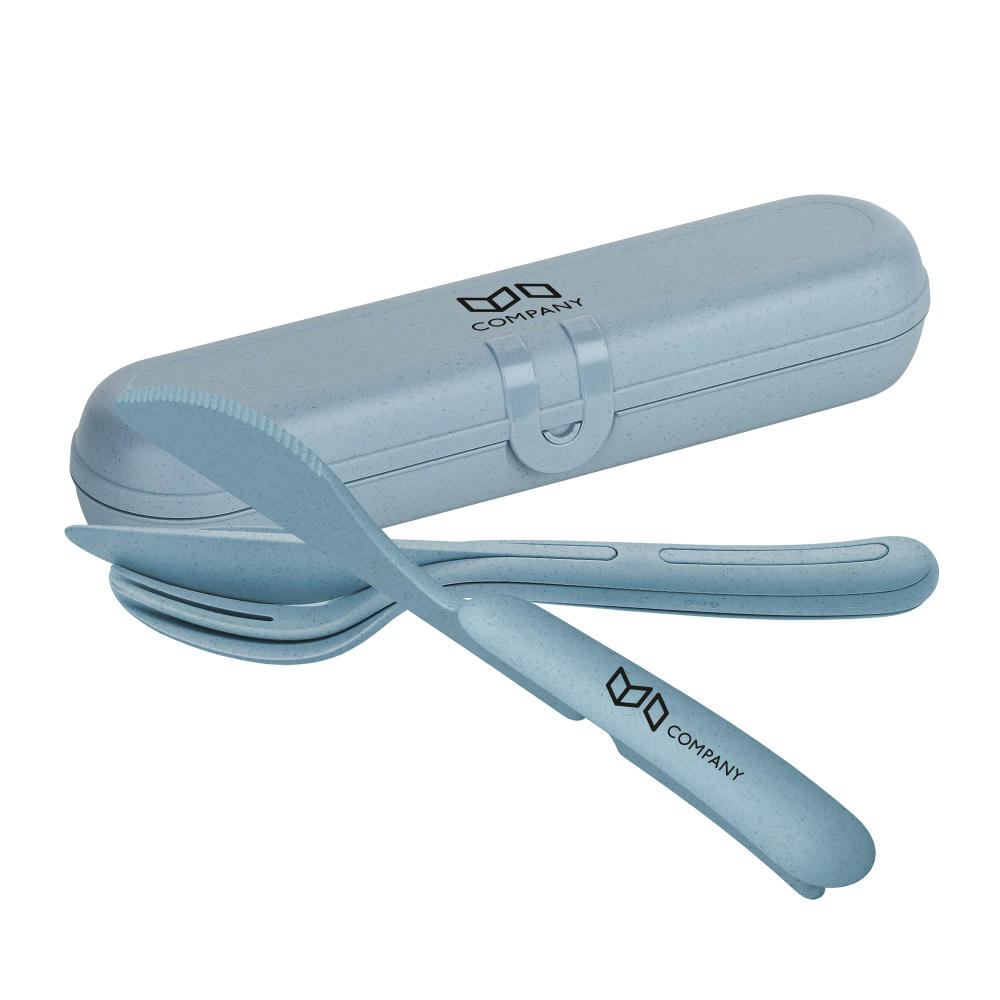 Koziol KLIKK READY Besteck Etui + Besteckset Werbeartikel