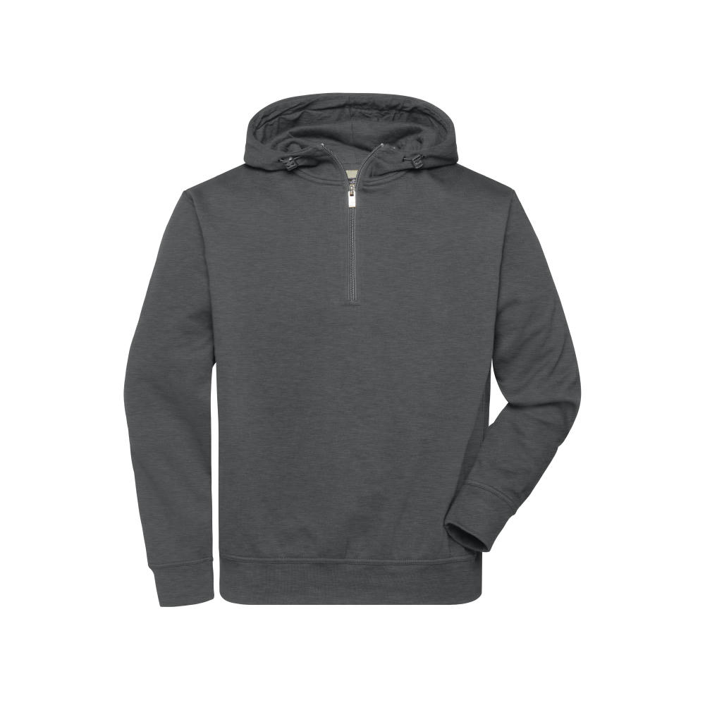 Product image BIO Workwear-Half Zip Hoody - Sweatshirt mit Kapuze und Reißverschluss Werbeartikel