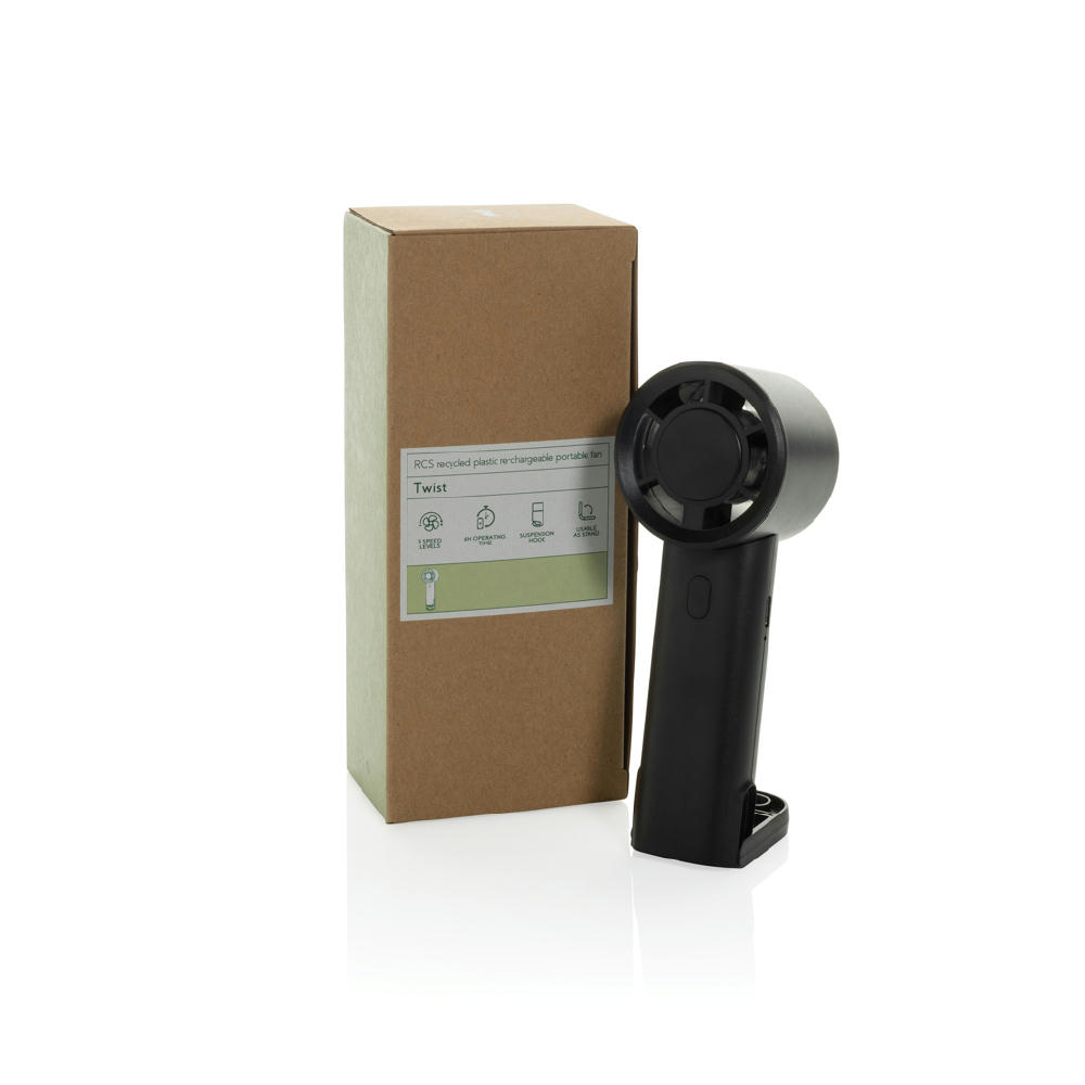Twist wiederaufladbarer tragbarer Ventilator aus RCS rABS Werbeartikel