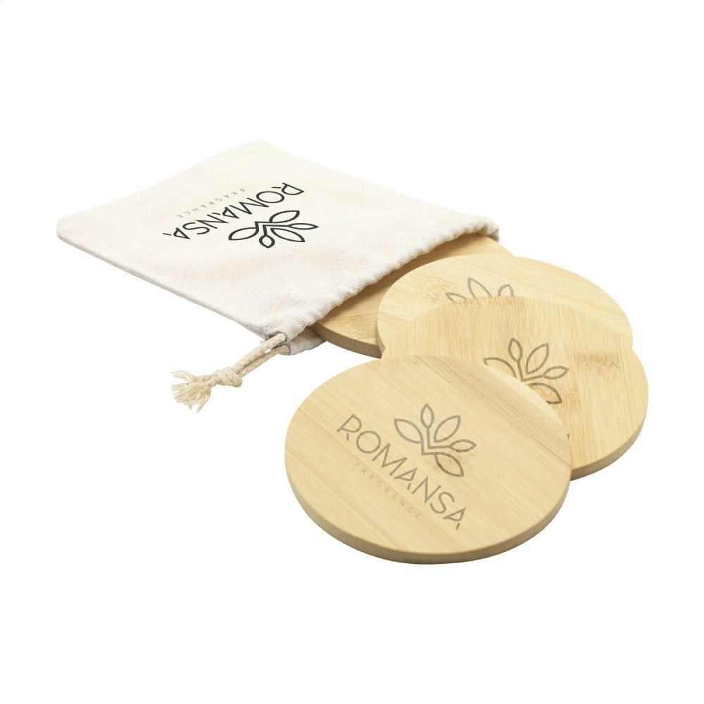 Product image Bamboo Coaster Set Untersetzern Werbeartikel