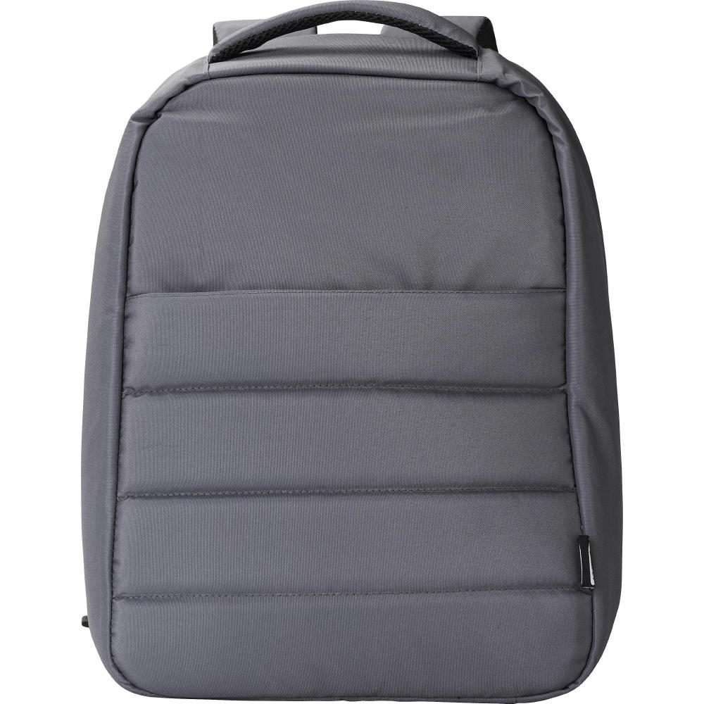 Product image rPET-Polyester (300D) Anti-Diebstahl-Laptop-Rucksack Calliope Werbeartikel