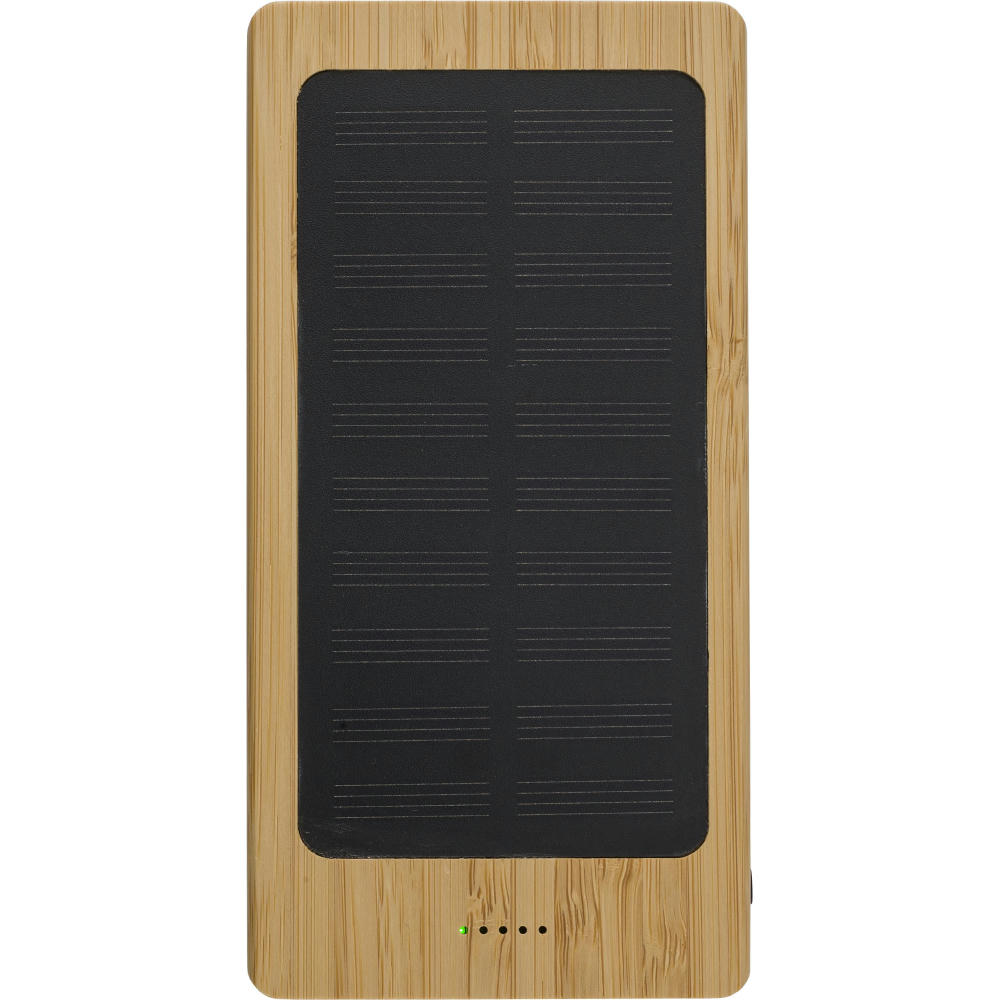 Product image Solar-Powerbank aus Bambus Joan Werbeartikel