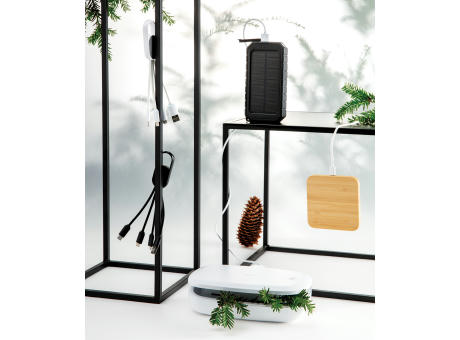 4-in-1 Kabel mit Karabiner-Clip Werbeartikel