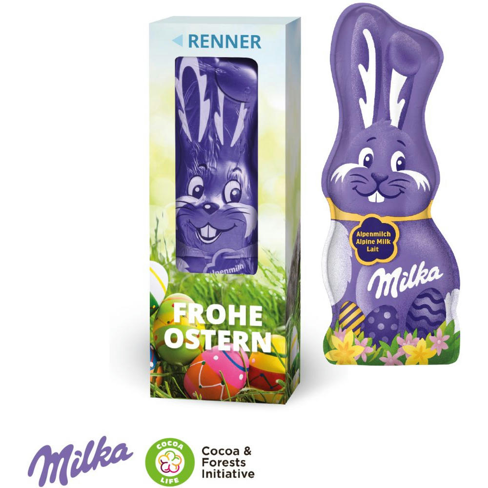 MILKA SCHMUNZELHASE IN DER WERBEBOX, 45 g Werbeartikel