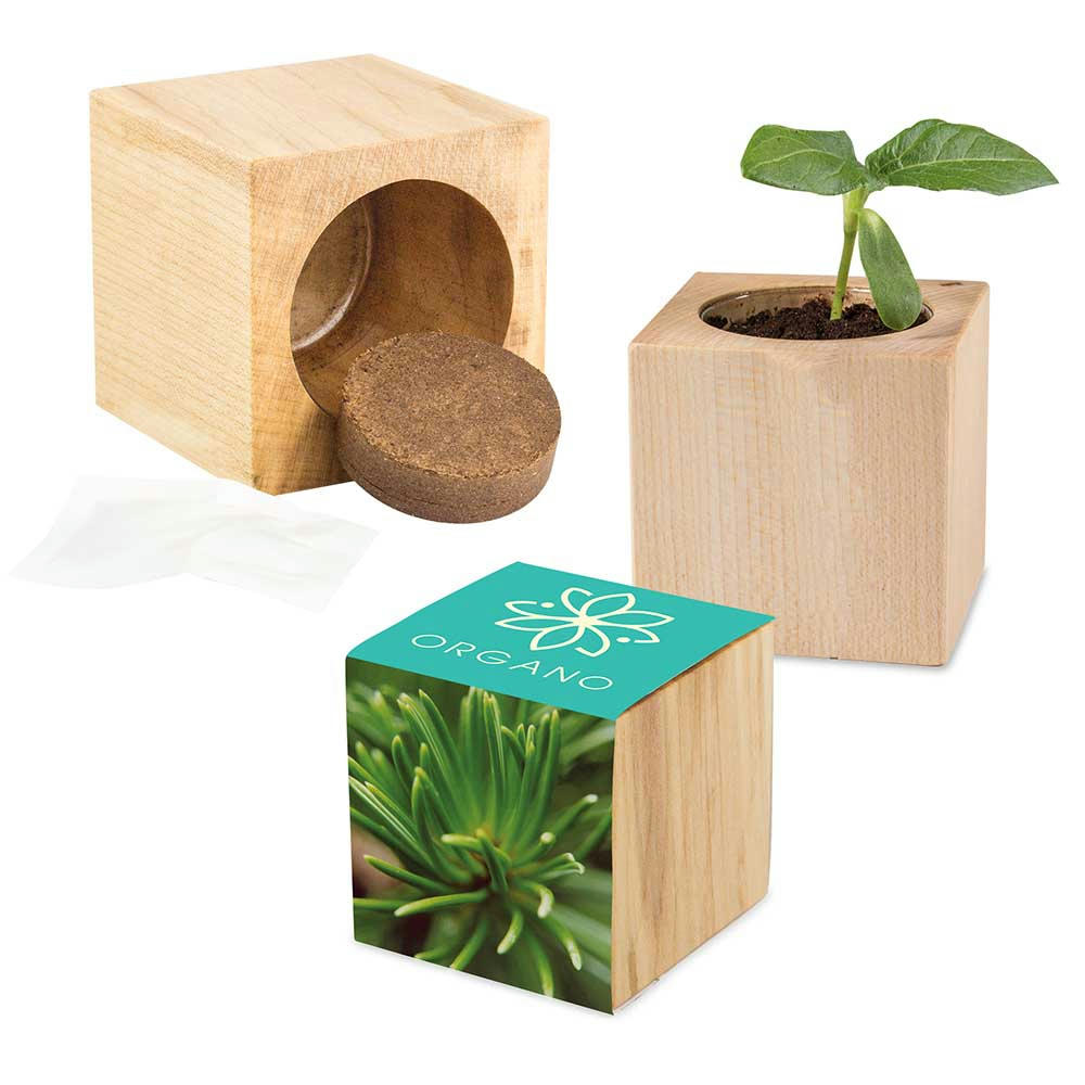 Product image Pflanz-Holz Maxi mit Samen - Basilikum Werbeartikel