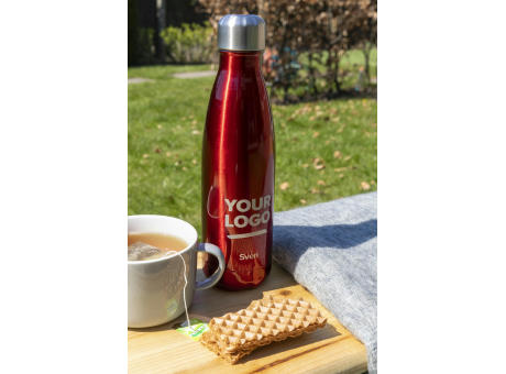 Doppelwandige Trinkflasche aus Edelstahl Lombok Werbeartikel