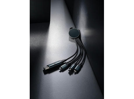 Terra 6-in-1-Ladekabel aus RCS recyceltem Aluminium bedrucken