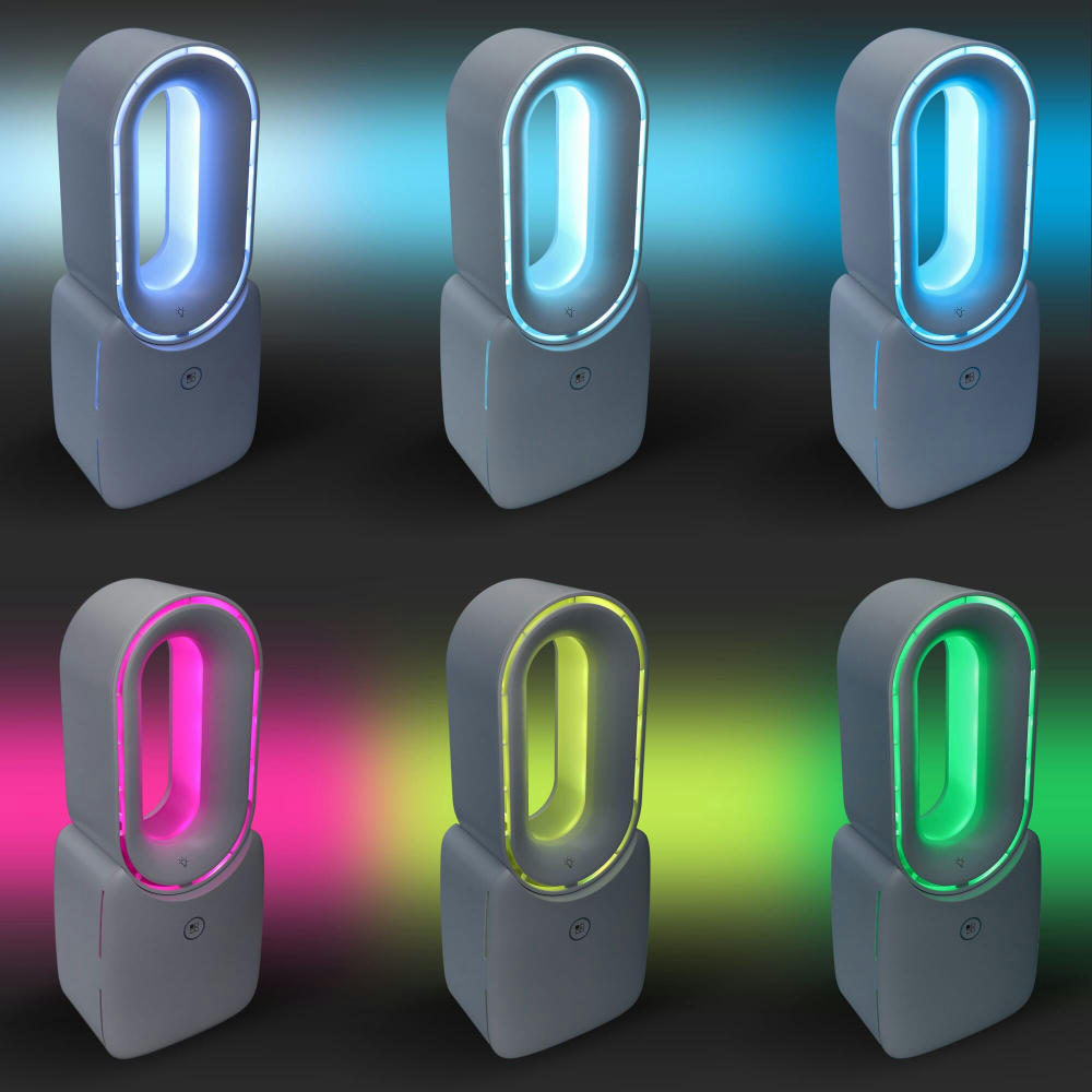 inSideOut Brislux – Rotorloser Softwind-Ventilator mit LED-Licht Werbeartikel