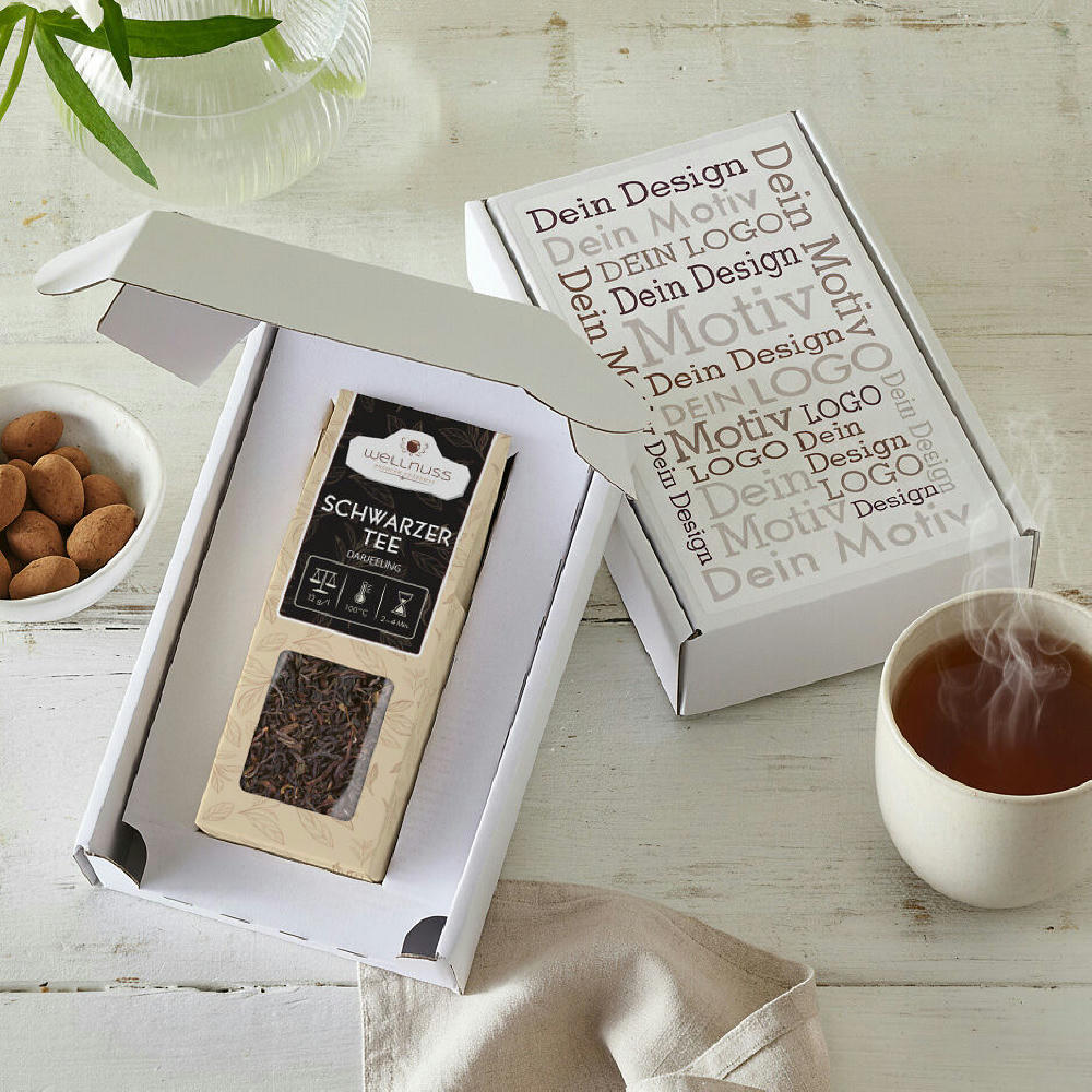 Geschenkkarton mit 1 Tee Spezialität Werbeartikel