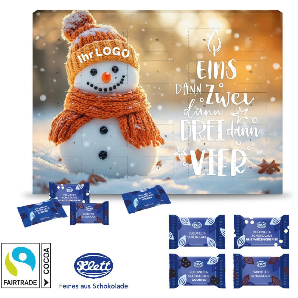 Product image Wand-Adventskalender mit Klett Fairtrade® Schokolade Werbeartikel