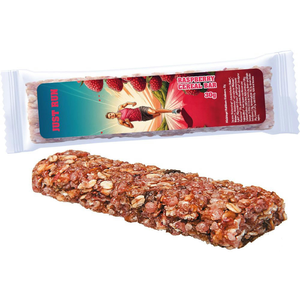 Product image Müsliriegel Multikorn-Himbeere, 30g, Express Flowpack mit Etikett Werbeartikel