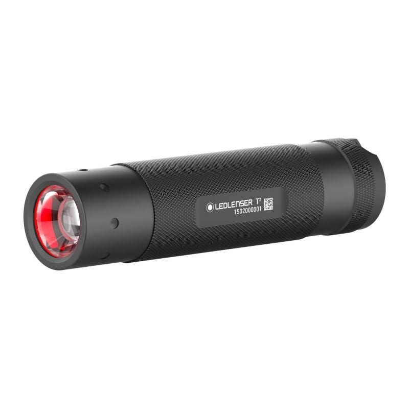 Ledlenser Taschenlampe T Square Schwarze LEDLENSER Taschenlampe T Square mit roter Fokusoptik – Markentaschenlampe als Werbeartikel