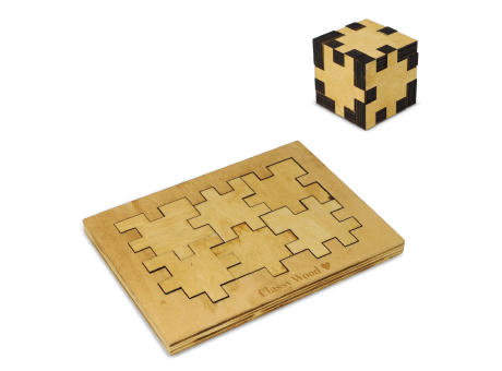 Würfelpuzzle aus Holz Werbeartikel