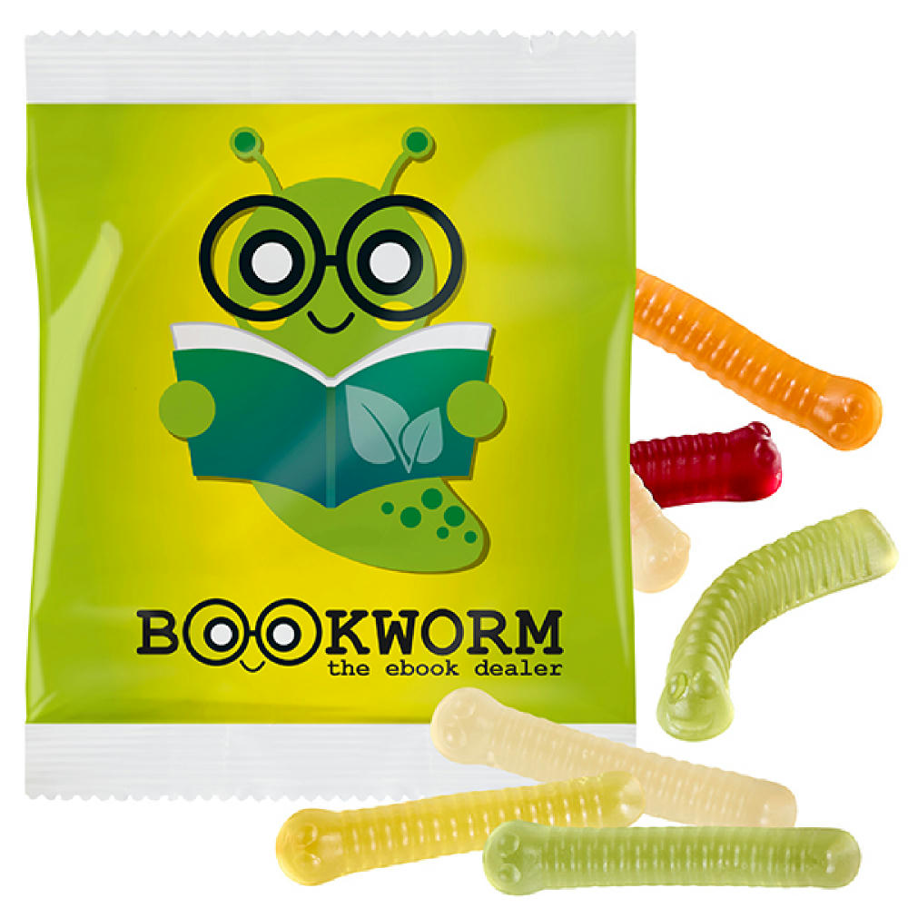 Product image Fruchtgummi INDIVIDUELL 30g, VEGAN im kompostierbaren Tütchen Werbeartikel