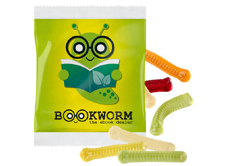 Product image Fruchtgummi INDIVIDUELL 30g, VEGAN im kompostierbaren Tütchen Werbeartikel