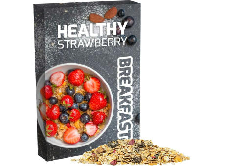 Müsli Erdbeerchen, ca. 50g, Faltschachtel Werbeartikel