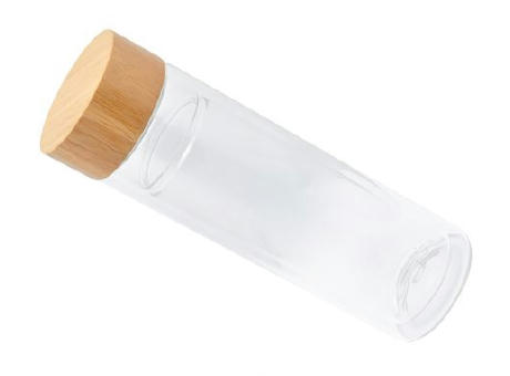 Doppelwandige Glasflasche 'Ocha', 400ml, Neoprenhülle bedrucken