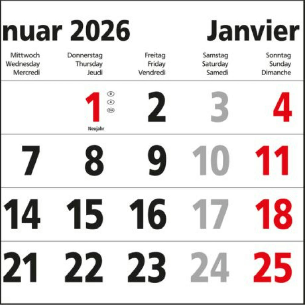 5-Monatskalender Einblatt Budget 5 EXPRESS großer laufender Monat Werbeartikel