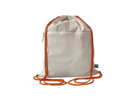 Product image Fairtrade Baumwollrucksack Toni, Kordelfarbe nature bedrucken