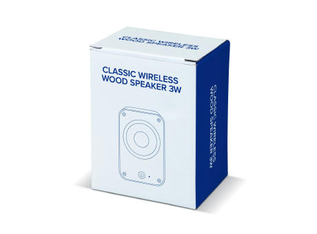 Kabelloser Lautsprecher in klassischer Holzoptik 3W Werbeartikel