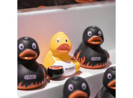 Quietsche-Ente Grillmeister mit Slogan Grillmeister Werbeartikel
