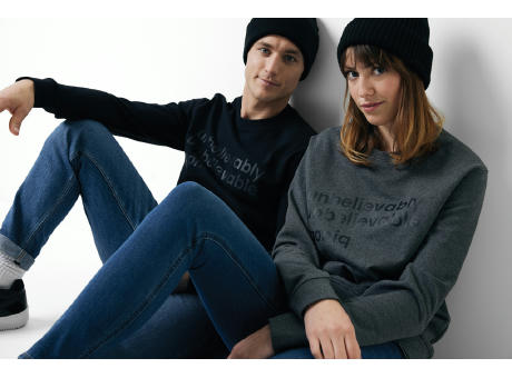 IQONIQ Zion Rundhals-Sweater aus recycelter Baumwolle bedrucken